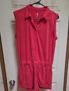 Lou & Grey Sleeveless Button-Front Romper